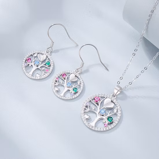 Organizador de joias Árvore da Vida, Ramos de metal dourado, Base de galeria de madeira, Porta colares de brinco