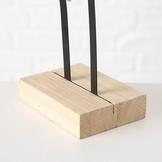 Organizador de joias Tree of Life, galhos de metal preto, base de galeria de madeira, porta-brincos e colares